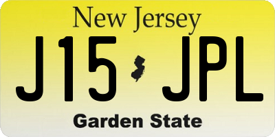 NJ license plate J15JPL