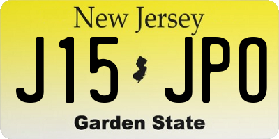 NJ license plate J15JPO