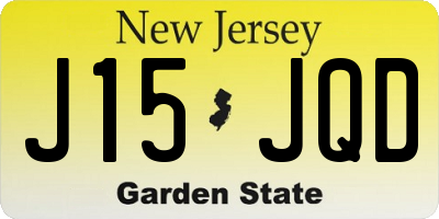 NJ license plate J15JQD