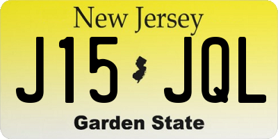 NJ license plate J15JQL
