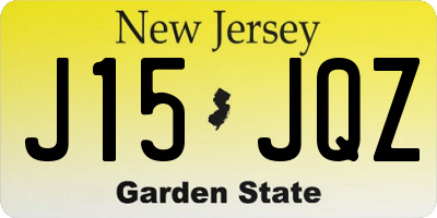 NJ license plate J15JQZ