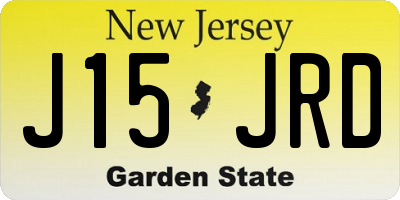 NJ license plate J15JRD