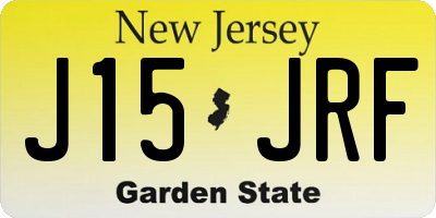 NJ license plate J15JRF