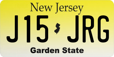 NJ license plate J15JRG