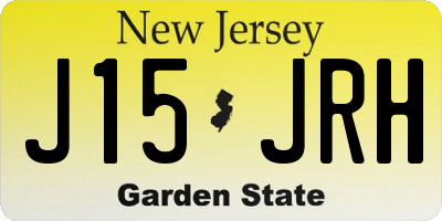 NJ license plate J15JRH