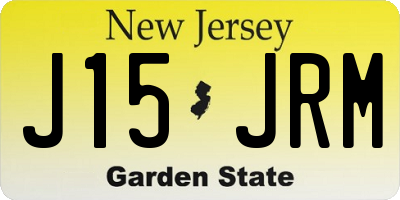 NJ license plate J15JRM