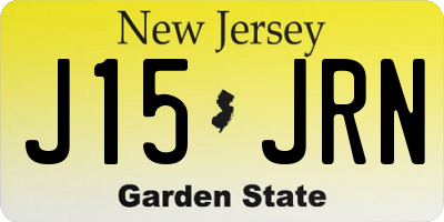 NJ license plate J15JRN