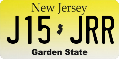 NJ license plate J15JRR