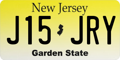 NJ license plate J15JRY