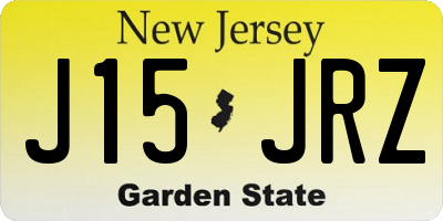 NJ license plate J15JRZ