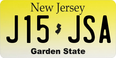 NJ license plate J15JSA