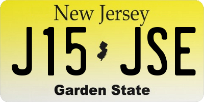 NJ license plate J15JSE