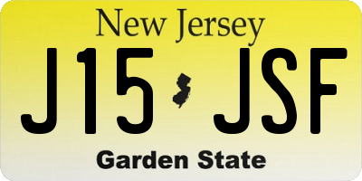 NJ license plate J15JSF