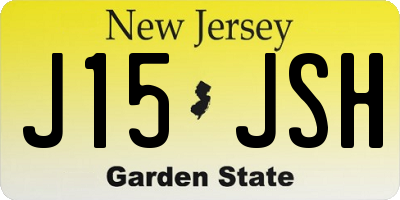 NJ license plate J15JSH