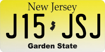 NJ license plate J15JSJ