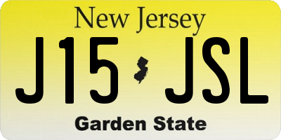 NJ license plate J15JSL