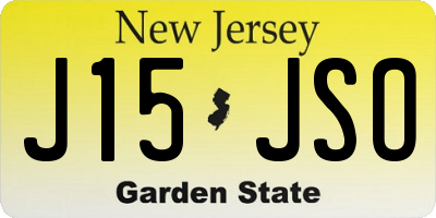 NJ license plate J15JSO