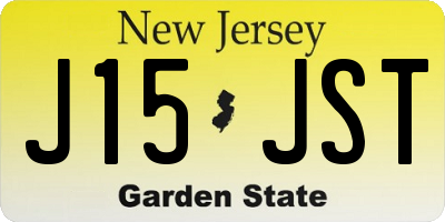NJ license plate J15JST