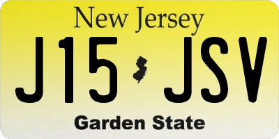NJ license plate J15JSV