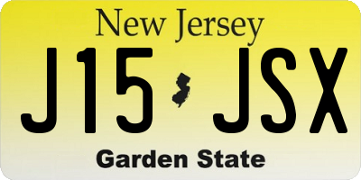 NJ license plate J15JSX