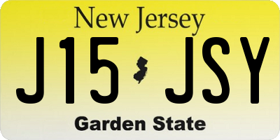 NJ license plate J15JSY