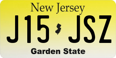 NJ license plate J15JSZ