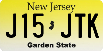 NJ license plate J15JTK