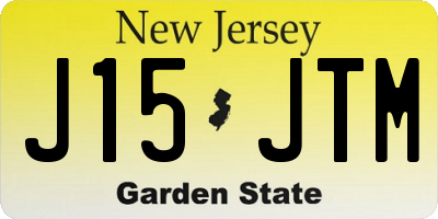 NJ license plate J15JTM