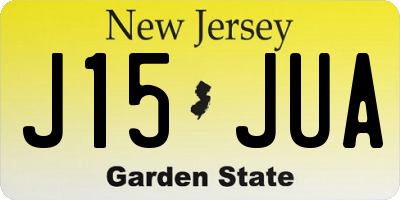 NJ license plate J15JUA