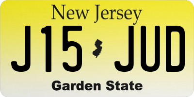 NJ license plate J15JUD