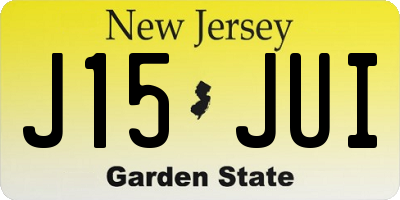 NJ license plate J15JUI