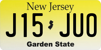 NJ license plate J15JUO