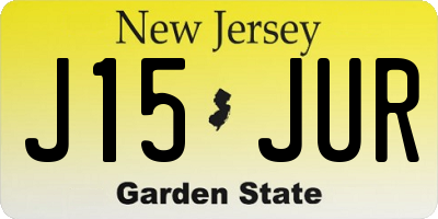NJ license plate J15JUR