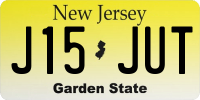 NJ license plate J15JUT