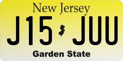 NJ license plate J15JUU