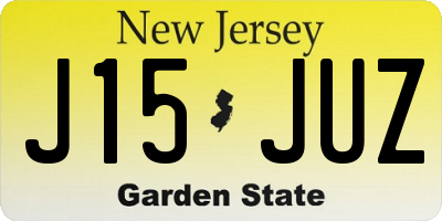 NJ license plate J15JUZ