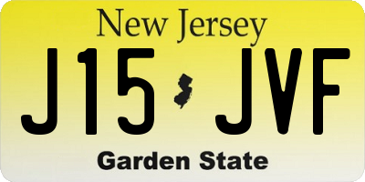 NJ license plate J15JVF