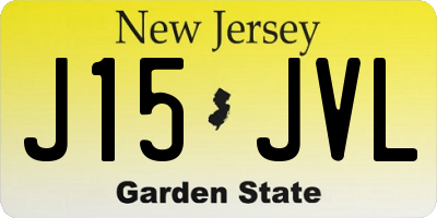 NJ license plate J15JVL