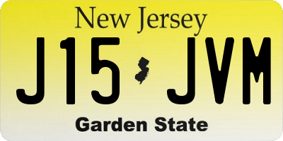 NJ license plate J15JVM