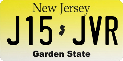 NJ license plate J15JVR