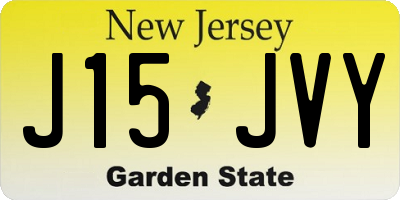 NJ license plate J15JVY