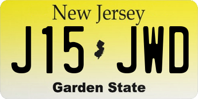 NJ license plate J15JWD
