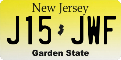 NJ license plate J15JWF