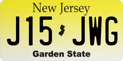 NJ license plate J15JWG