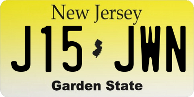 NJ license plate J15JWN