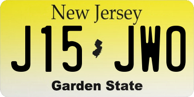 NJ license plate J15JWO