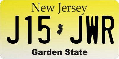 NJ license plate J15JWR