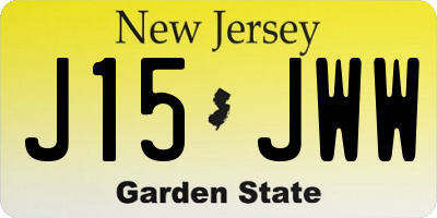 NJ license plate J15JWW
