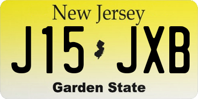 NJ license plate J15JXB