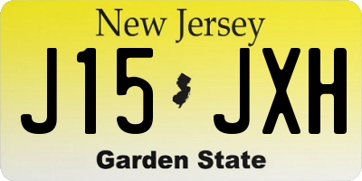 NJ license plate J15JXH